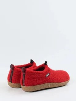 Giesswein – Hüttenschuhe aus Wollfilz in Signalrot