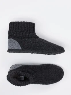Giesswein – Hüttenschuhe aus Wollfilz anthrazit