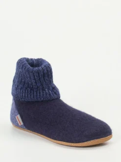 Giesswein – Hüttenschuhe aus Wollfilz Dunkelblau