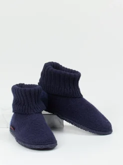 Giesswein – Hüttenschuhe aus Wollfilz Dunkelblau