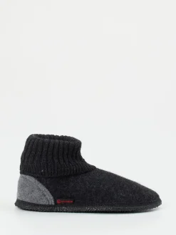 Giesswein – Hüttenschuhe aus Wollfilz in Anthrazit