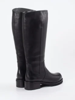 Ginger & Glove – Kniehohe Stiefel aus Lammleder Schwarz