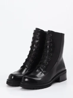Ginger & Glove – Schnürboots aus Kalbleder Schwarz