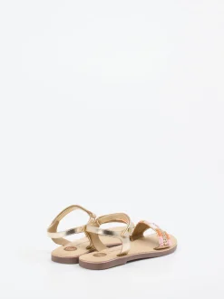 Gioseppo – Riemchensandale aus Metallicleder Gold