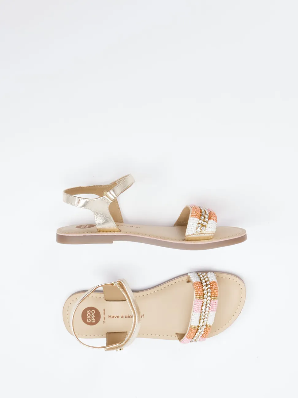 Gioseppo – Riemchensandale aus Metallicleder Gold