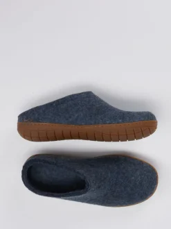 Glerups – Filzpantoffeln aus Wollfilz in Jeansblau