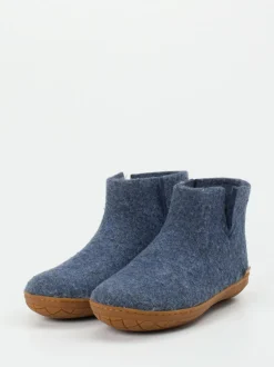 Glerups – Hausschuh-Bootie aus Wollfilz jeansblau