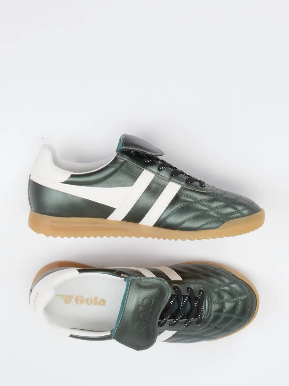 Gola – Retro-Sneaker aus glänzendem Leder grün