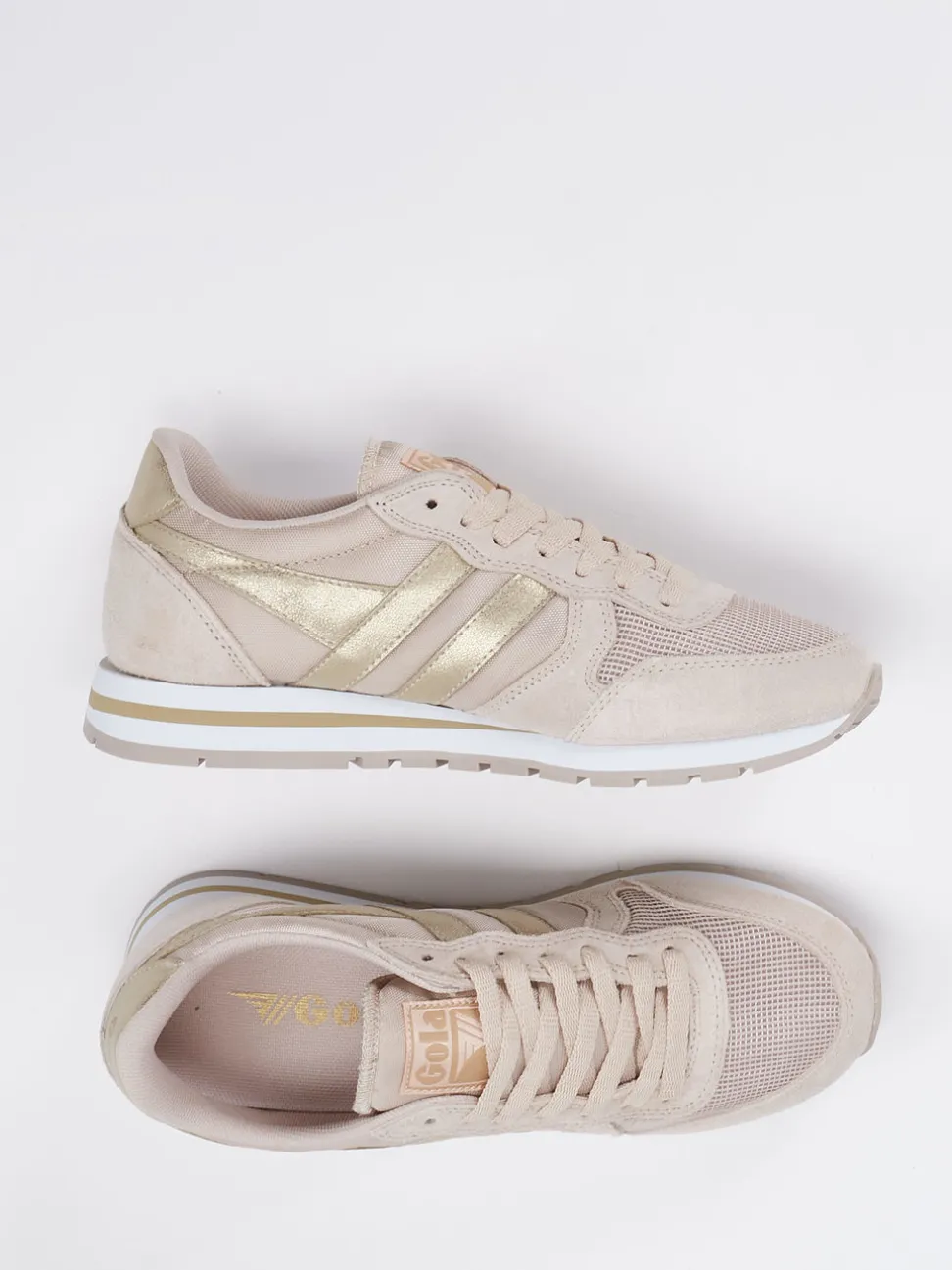 Gola – Retro-Sneaker aus Textil und Veloursleder Beige