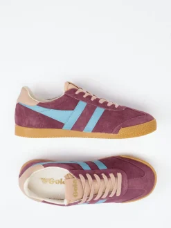Gola – Retro-Sneaker aus Veloursleder brombeerfarben