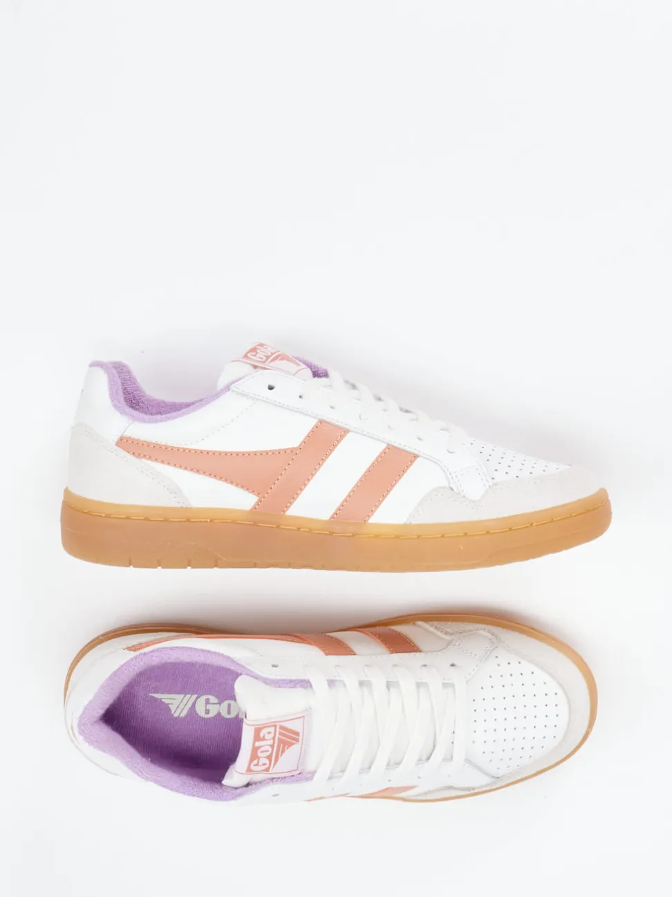 Gola – Sneaker aus Leder in Weiß mit Pastell