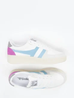 Gola – Sneaker aus Synthetik und Veloursleder Off-White