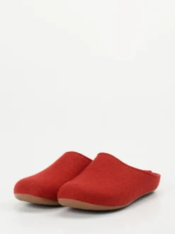 Haflinger – Filzpantoffeln aus Wollfilz tomatenrot