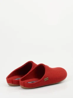 Haflinger – Filzpantoffeln aus Wollfilz tomatenrot