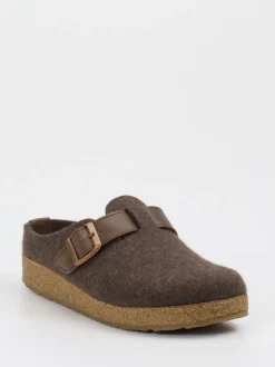 Haflinger – Hausschuhclogs aus Wollfilz braun