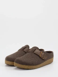 Haflinger – Hausschuhclogs aus Wollfilz braun
