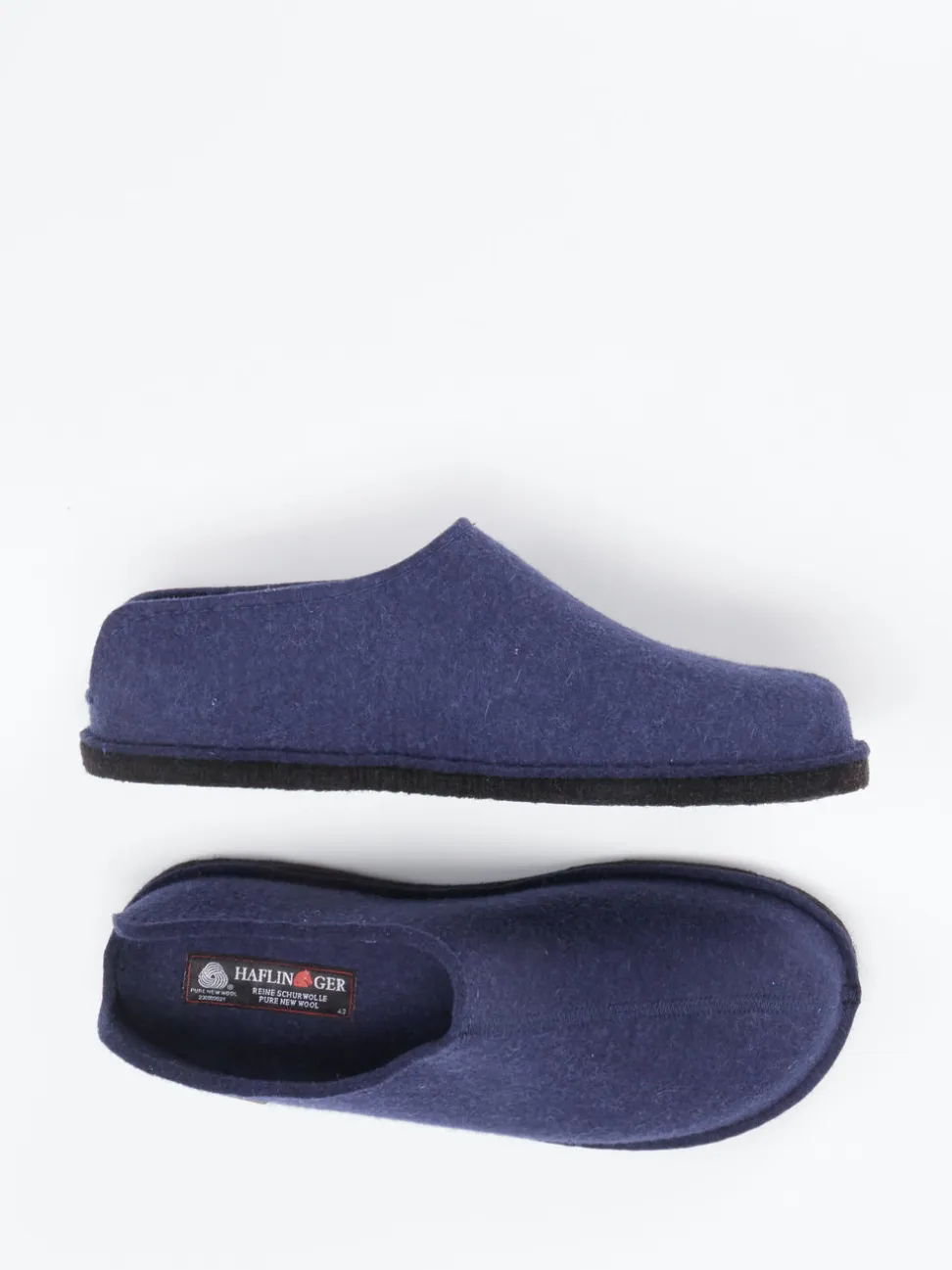 Haflinger – Hüttenschuhe aus Wollfilz Dunkelblau