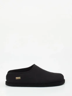 Haflinger – Hüttenschuhe aus gewalkter Schurwolle schwarz
