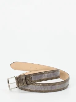 Harris – Ledergürtel aus geprägtem Leder graubraun