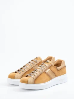 Harris – Low-Top Sneaker aus Veloursleder Karamell