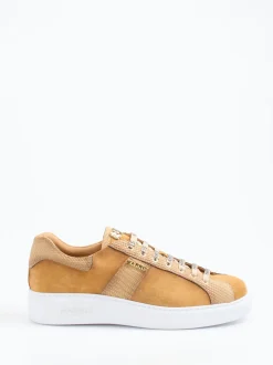 Harris – Low-Top Sneaker aus Veloursleder Karamell