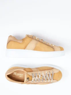 Harris – Low-Top Sneaker aus Veloursleder Karamell