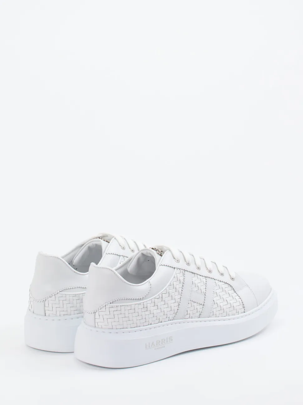 Harris – Low-Top Sneaker aus Kalbleder Weißgrau