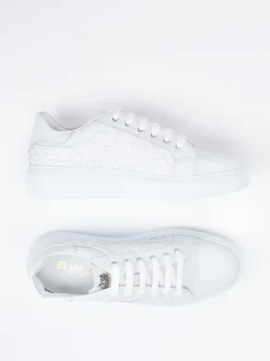 Harris – Low-Top Sneaker aus Kalbleder Weißgrau