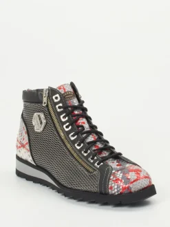 Harris – Schnürboots aus geprägtem Leder dunkelgrau
