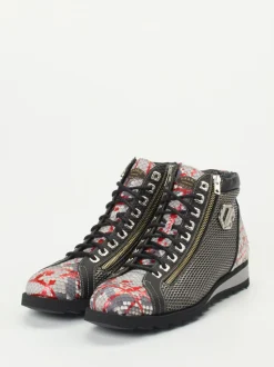 Harris – Schnürboots aus geprägtem Leder dunkelgrau