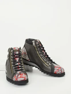 Harris – Schnürboots aus geprägtem Leder dunkelgrau