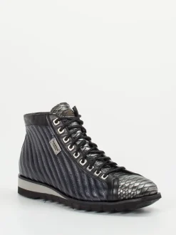 Harris – Schnürboots aus geprägtem Leder Grau
