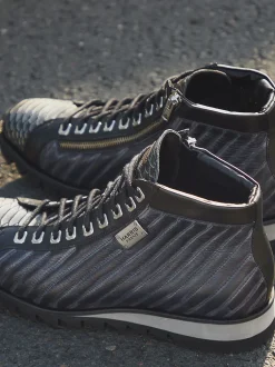 Harris – Schnürboots aus geprägtem Leder Grau