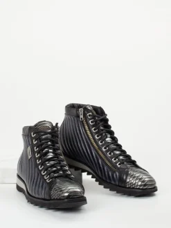 Harris – Schnürboots aus geprägtem Leder Grau