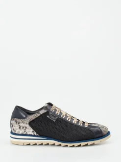 Harris – Sneaker aus geprägtem Leder in Blau