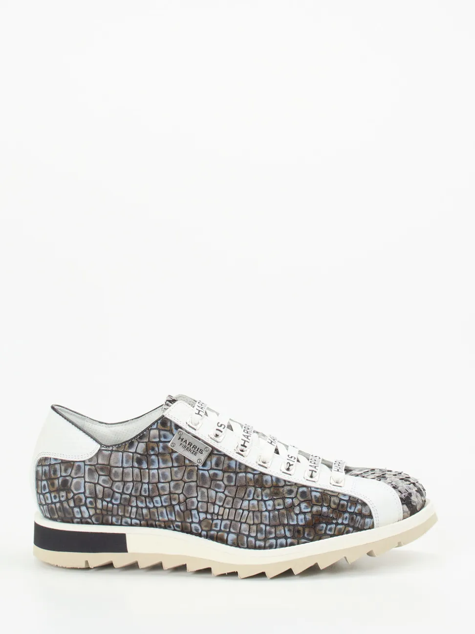 Harris – Sneaker aus geprägtem Leder schiefergrau