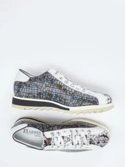 Harris – Sneaker aus geprägtem Leder schiefergrau