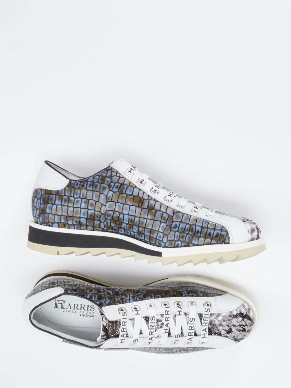 Harris – Sneaker aus geprägtem Leder schiefergrau