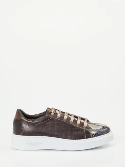 Harris – Sneaker aus geprägtem Leder Dunkelbraun