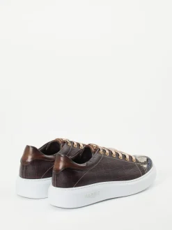 Harris – Sneaker aus geprägtem Leder Dunkelbraun