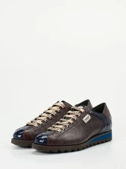 Harris – Sneaker aus geprägtem Leder Dunkelbraun