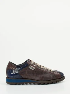 Harris – Sneaker aus geprägtem Leder Dunkelbraun