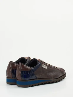 Harris – Sneaker aus geprägtem Leder Dunkelbraun