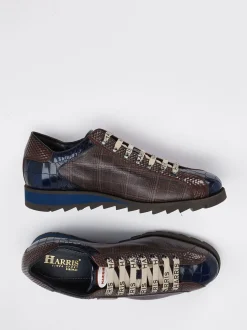 Harris – Sneaker aus geprägtem Leder Dunkelbraun