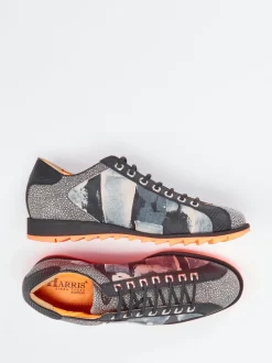 Harris – Sneaker aus geprägtem Leder in Schwarz