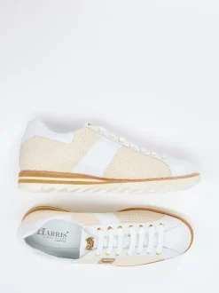 Harris – Sneaker aus geprägtem Leder in Beige