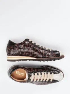 Harris – Sneaker aus geprägtem Leder mit Karo-Details