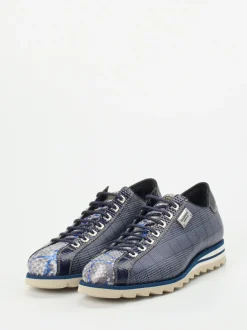 Harris – Sneaker aus geprägtem Leder in Blau