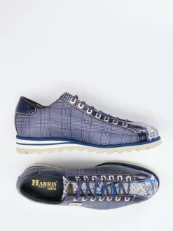Harris – Sneaker aus geprägtem Leder in Blau