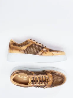 Harris – Sneaker aus geprägtem Leder in Braun